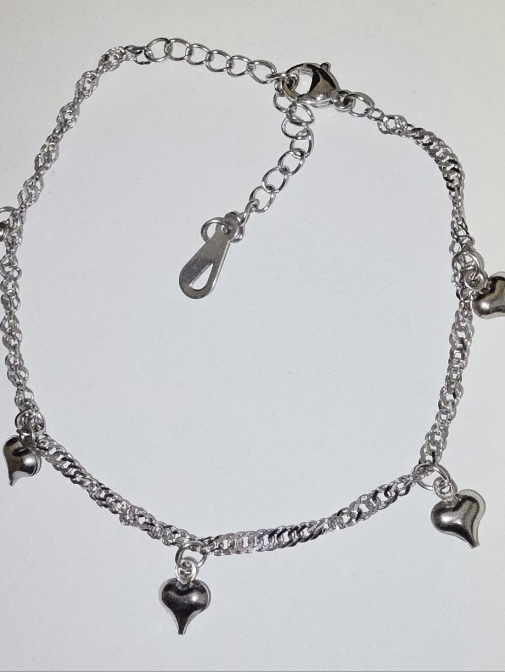 Silver Heart Charm Anklet - Women Jewelry Bracelet